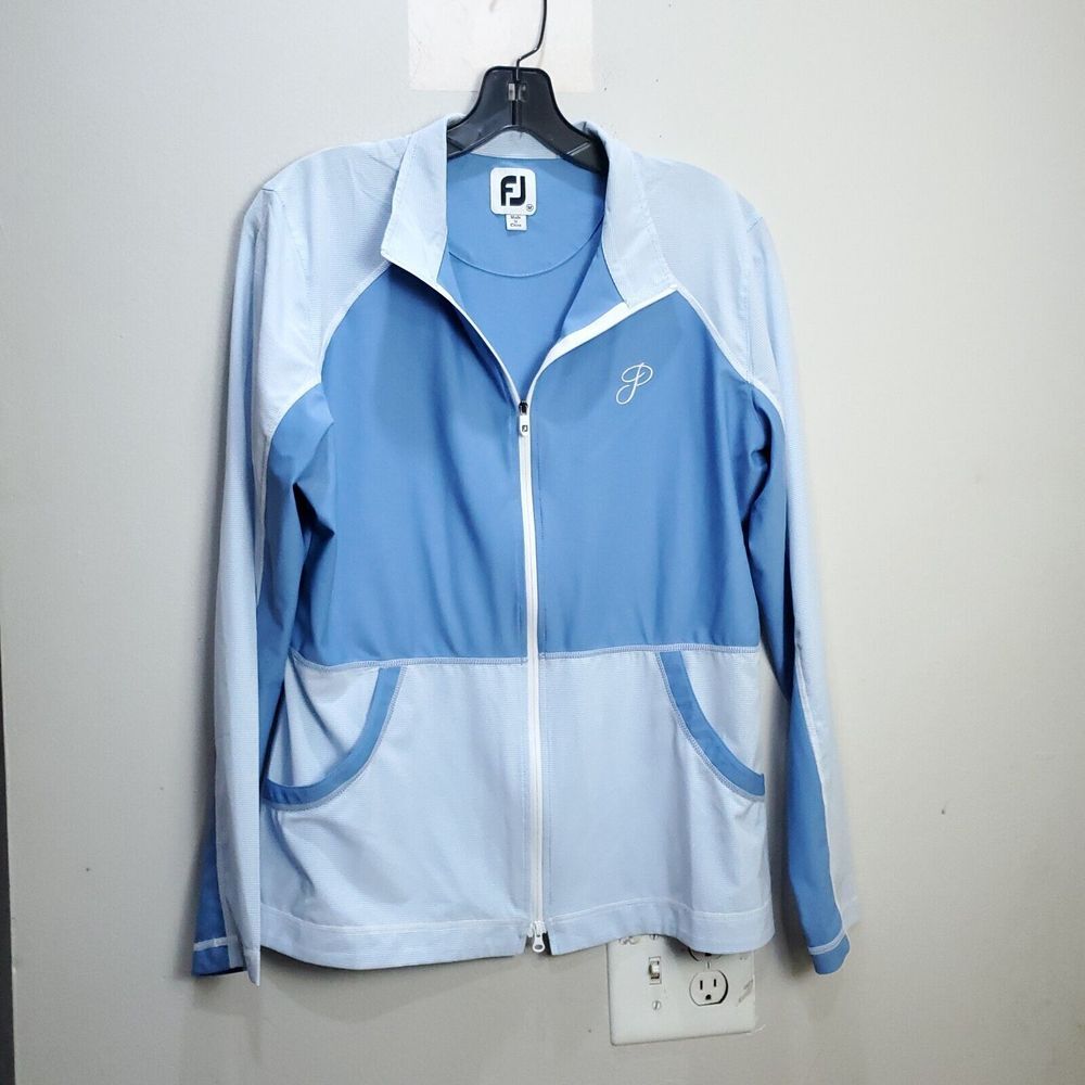 FootJoy Womens Medium‎ Golf Dry Light Blue Windbreaker Full Zip Golf Jacket